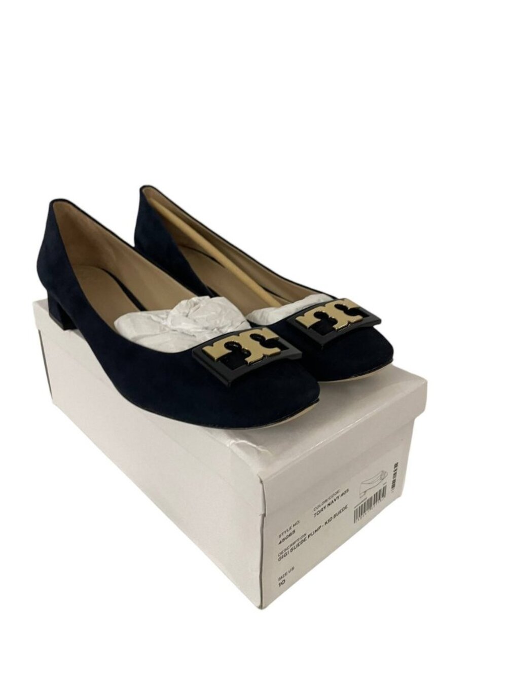 Tory Burch Gigi Navy Blue Kid Suede Pumps Heels Shoes Size 10 45065 NWB